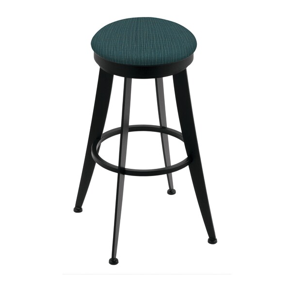 Laser 30" Swivel Bar Stool, Black Wrinkle, Graph Tidal Seat